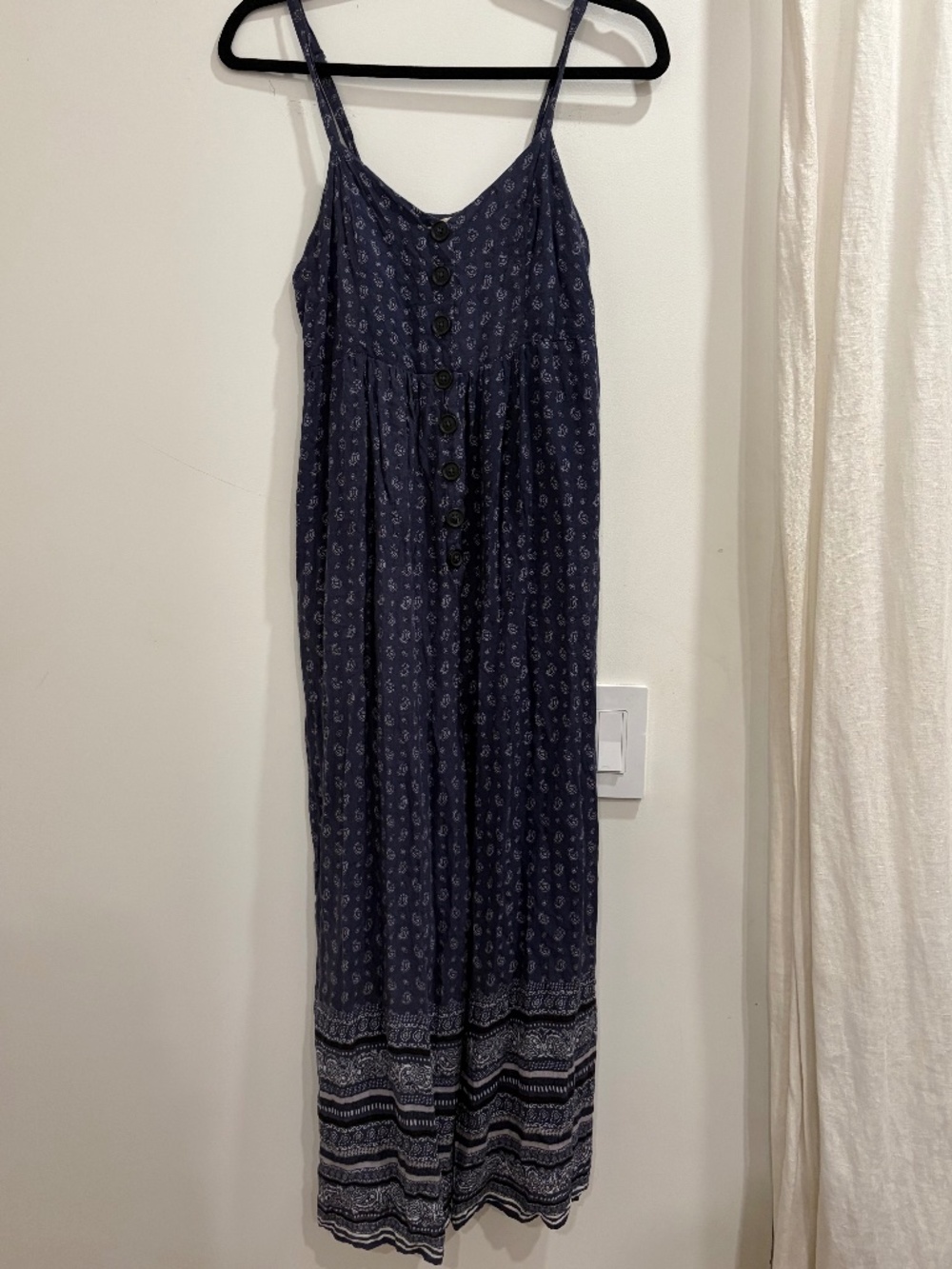Madewell Women’s Blue Paisley Jumpsuit (Size S)